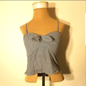 Say What? Black & White Plaid Bustier Size XL.